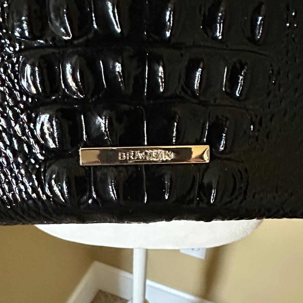 Brahmin Black Croc-Embossed Shoulder Bag - Picture 2 of 9